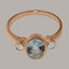 Rose Gold Natural Aquamarine & CZ Womens Trilogy Ring - Full 9ct UK Hallmark Carousel 4