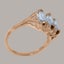 Rose Gold Natural Aquamarine Womens Trilogy Ring - Full 9ct UK Hallmark Carousel 3