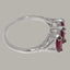 Sterling Silver Natural Ruby Womens Trilogy Ring - Full 925 UK Hallmark Carousel 3