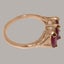 Rose Gold Natural Ruby Womens Trilogy Ring - Full 9ct UK Hallmark Carousel 3