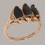 Rose Gold Natural Sapphire Womens Trilogy Ring - Full 9ct UK Hallmark Carousel 1