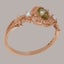 Rose Gold Peridot & Diamond Womens Trilogy Ring - Full 14ct Gold UK Hallmark Carousel 3