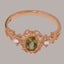 Rose Gold Peridot & Diamond Womens Trilogy Ring - Full 14ct Gold UK Hallmark Carousel 5