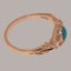 Rose Gold Turquoise & Diamond Womens Trilogy Ring - Full 14ct Gold UK Hallmark Carousel 4