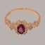 Rose Gold Pink Tourmaline & Opal Trilogy Ring - Full 14ct Gold UK Hallmark Carousel 5