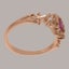 Rose Gold Natural Ruby & Pearl Womens Trilogy Ring - Full 14ct Gold UK Hallmark Carousel 3