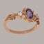 Rose Gold Natural Amethyst & Diamond Womens Trilogy Ring - Full 9ct UK Hallmark Carousel 3