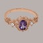 Rose Gold Natural Amethyst & Diamond Womens Trilogy Ring - Full 9ct UK Hallmark Carousel 5