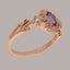Rose Gold Amethyst & Pearl Womens Trilogy Ring - Full 14ct Gold UK Hallmark Carousel 3