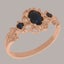 Rose Gold Natural Sapphire Womens Trilogy Ring - Full 14ct Gold UK Hallmark Carousel 1