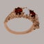 Rose Gold Real Garnet & Opal Womens Eternity Ring - Full 10ct Gold UK Hallmark Carousel 3