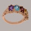 Rose Gold Natural Multi Gemstone Womens Eternity Ring - Full 9ct UK Hallmark Carousel 3