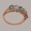 Rose Gold Real Aquamarine, Opal Womens Band Ring - Full 10ct Gold UK Hallmark Carousel 3