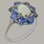 Solid Silver Natural Opal & Sapphire Womens Cluster Ring - Full 925 UK Hallmark Carousel 1