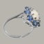 Solid Silver Natural Opal & Sapphire Womens Cluster Ring - Full 925 UK Hallmark Carousel 3