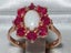 Rose Gold Natural Opal & Ruby Womens Cluster Ring - Full 14ct Gold UK Hallmark Carousel 1