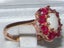 Rose Gold Natural Opal & Ruby Womens Cluster Ring - Full 14ct Gold UK Hallmark Carousel 2
