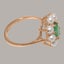 Rose Gold Real Emerald & Pearl Womens Cluster Ring - Full 14ct Gold UK Hallmark Carousel 3