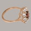 Rose Gold Real Garnet & Pearl Womens Cluster Ring - Full 10ct Gold UK Hallmark Carousel 3