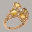 Rose Gold CZ & Citrine Womens Cluster Ring - Full 9ct UK Hallmark Carousel 1