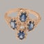 Rose Gold CZ & Sapphire Womens Cluster Ring - Full 9ct UK Hallmark Carousel 4