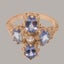 Rose Gold Natural Diamond & Tanzanite Womens Cluster Ring - Full 9ct UK Hallmark Carousel 4