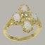 Gold Natural Diamond & Opal Womens Cluster Ring - Full 9ct UK Hallmark Carousel 1