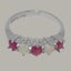 Sterling Silver Natural Ruby & Opal Womens Eternity Ring - Full 925 UK Hallmark Carousel 4