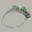 Sterling Silver Real Emerald & Pearl Womens Eternity Ring - Full 925 UK Hallmark Carousel 2