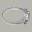 Sterling Silver Real Emerald & Pearl Womens Eternity Ring - Full 925 UK Hallmark Carousel 3