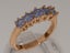 Rose Gold Natural Tanzanite Womens Eternity Ring - Full 9ct UK Hallmark Carousel 1