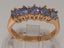 Rose Gold Natural Tanzanite Womens Eternity Ring - Full 9ct UK Hallmark Carousel 2