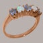 Rose Gold Natural Tanzanite & Opal Womens Eternity Ring - Full 9ct UK Hallmark Carousel 1