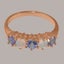 Rose Gold Natural Tanzanite & Opal Womens Eternity Ring - Full 9ct UK Hallmark Carousel 3