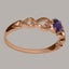 Rose Gold Natural Amethyst Womens Solitaire Ring - Full 14ct Gold UK Hallmark Carousel 2