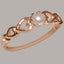 Rose Gold Pearl Womens Solitaire Ring - Full 14ct Gold UK Hallmark Carousel 1