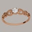 Rose Gold Cubic Zirconia Womens Solitaire Ring - Full 14ct Gold UK Hallmark Carousel 1