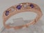 Rose Gold Pearl & Amethyst Womens Eternity Ring - Full UK Hallmark Carousel 1