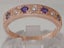 Rose Gold Pearl & Amethyst Womens Eternity Ring - Full UK Hallmark Carousel 2