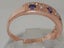 Rose Gold Pearl & Amethyst Womens Eternity Ring - Full UK Hallmark Carousel 3
