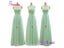 Long Cheap Mint Green Floor Length Chiffon A-Line Bridesmaid Dress Under 50 Carousel 5