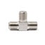 Thread F Socket T Splitter Adaptor Cable TV Aerial Freeview Virgin Media Silver Carousel 5