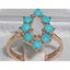 Rose Gold Natural Opal & Turquoise Womens Cluster Ring - Full 9ct UK Hallmark Carousel 1
