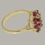 Gold Natural Ruby Womens Cluster Ring - Full 9ct UK Hallmark Carousel 3