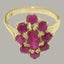 Gold Natural Ruby Womens Cluster Ring - Full 9ct UK Hallmark Carousel 4