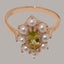 Rose Gold Natural Peridot & Pearl Womens Cluster Ring - Full 9ct UK Hallmark Carousel 4