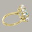 Gold Natural Blue Topaz & Pearl Womens Cluster Ring - Full 9ct UK Hallmark Carousel 2