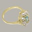Gold Natural Blue Topaz & Pearl Womens Cluster Ring - Full 9ct UK Hallmark Carousel 3