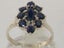 Sterling Silver Natural Sapphire Womens Cluster Ring - Full 925 UK Hallmark Carousel 1