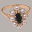 Rose Gold Natural Sapphire & Pearl Womens Cluster Ring - Full 9ct UK Hallmark Carousel 4
